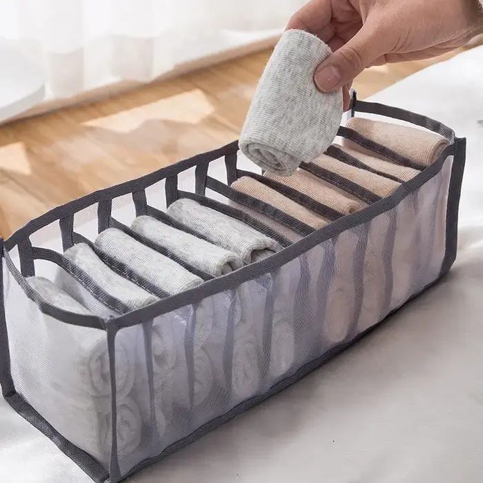 Boîte de rangement pliable en nylon pour sous-vêtements