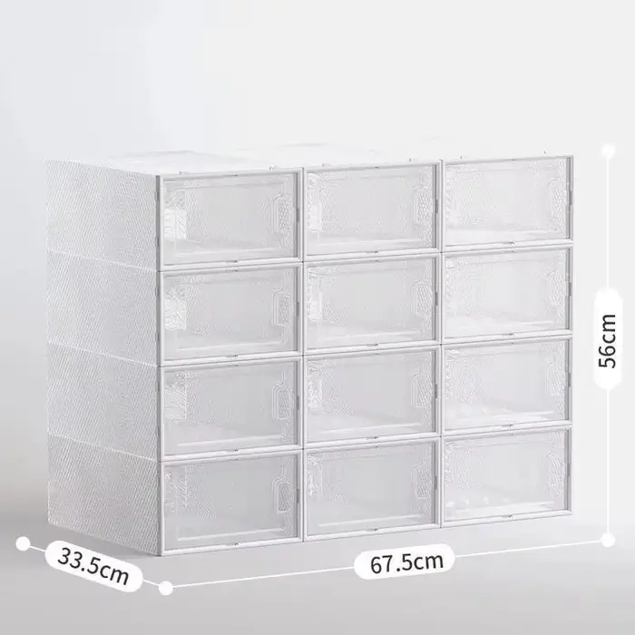Boîte de rangement de chaussures de grande capacité 12 pièces, boîte de rangement de chaussures empi