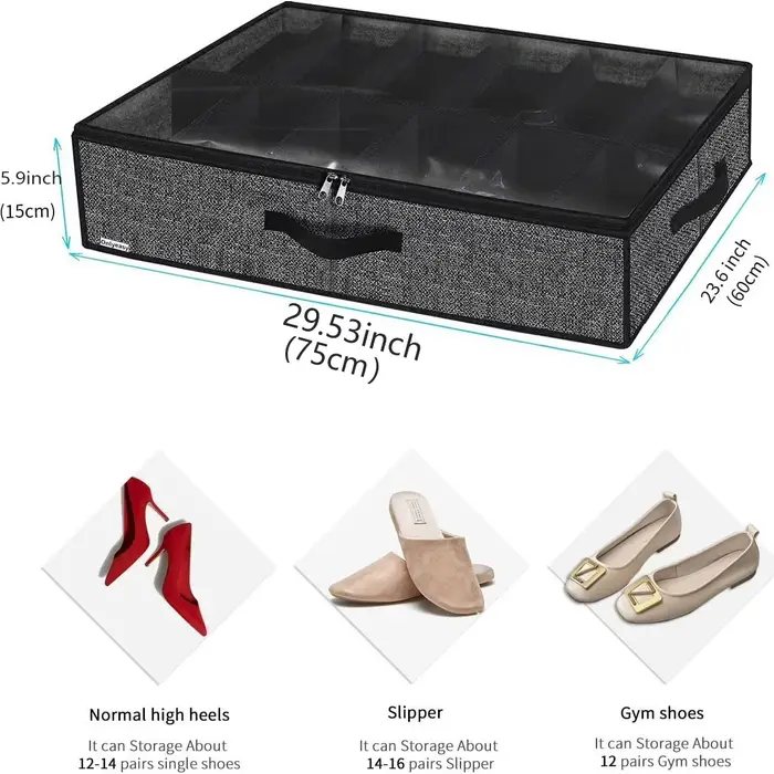 Organisateur de rangement pour chaussures sous le lit