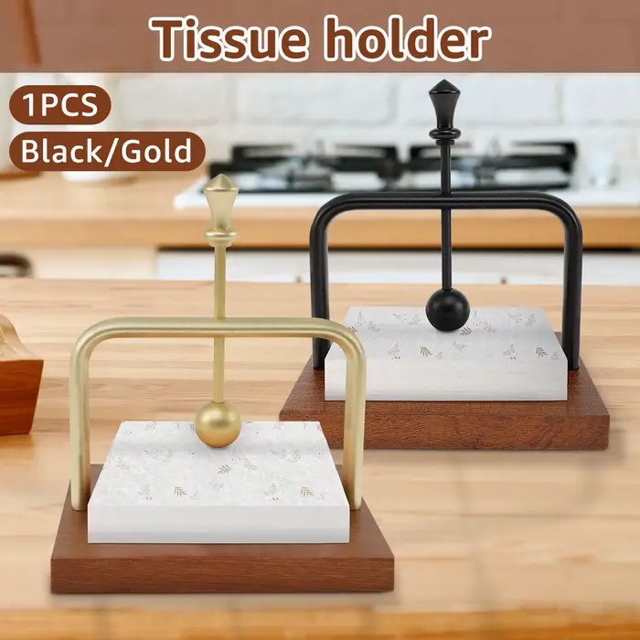 Porte-serviettes de Table en bois avec bras en métal lesté
