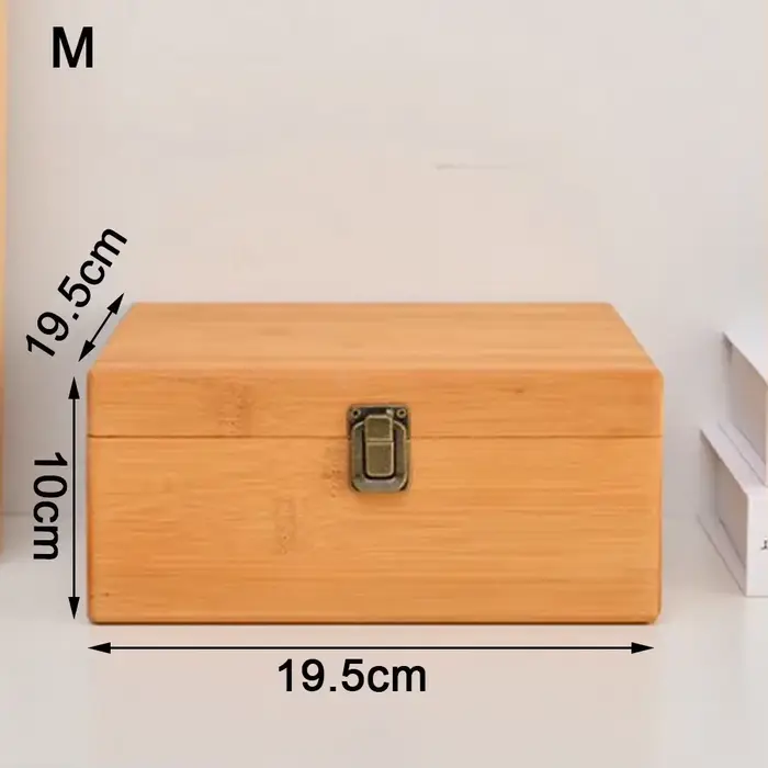 Boîte de rangement en bois de pin S/M/L