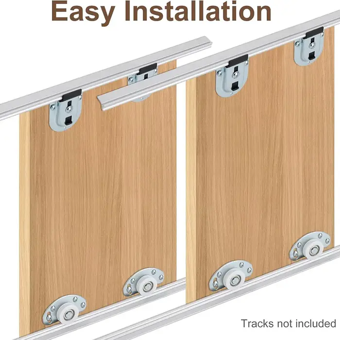 Kit de 6 roulettes pour porte coulissante avec quincaillerie d'installation complète pour applicatio