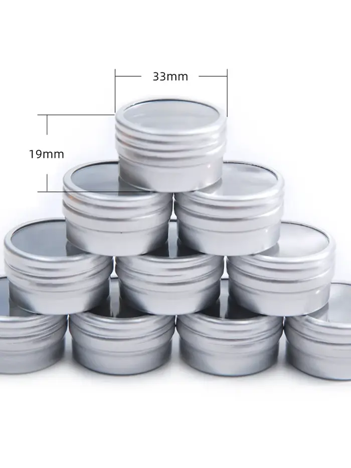 Récipient rond en métal avec fenêtre transparente, boîtes à vis, bocaux en aluminium, petite boîte de rangement, facile à transporter, 10 pièces