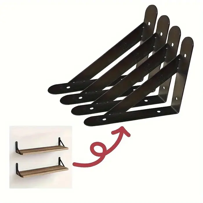 Supports d'étagère triangulaires en métal noir