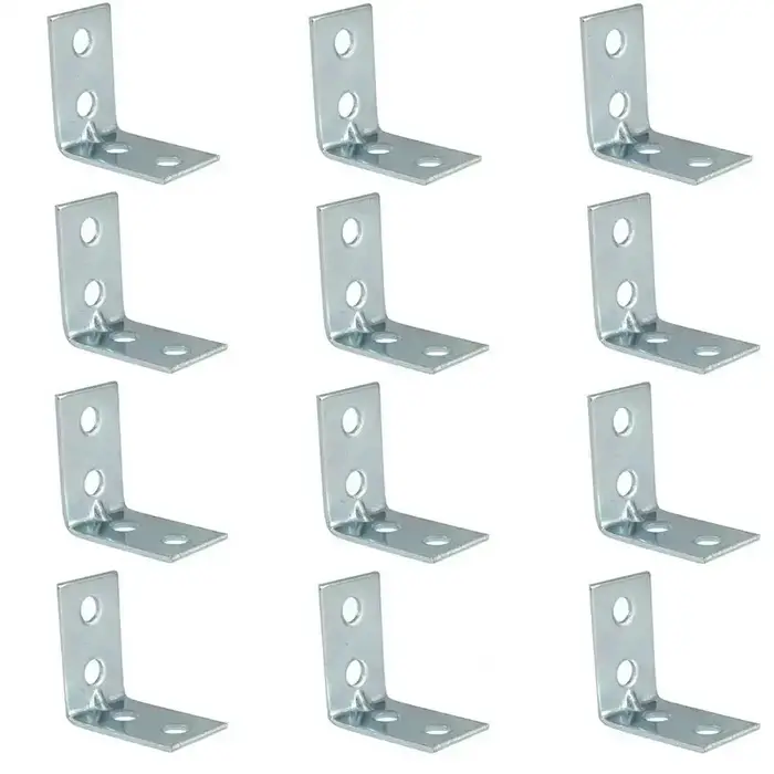 Supports d'angle en forme de L, 12 pièces, attelles d'angle en métal, support mural pour étagère à t
