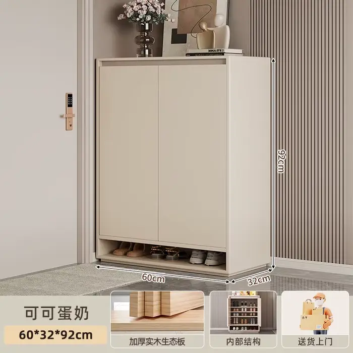 Meuble de rangement pour chaussures intégré au mur, armoire murale domestique grande capacité à plus