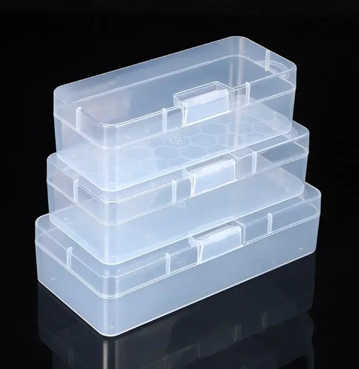 Boîte de rangement rectangulaire transparente S/M/L