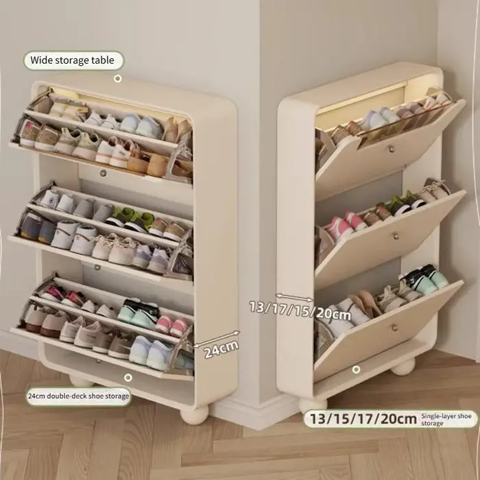 Meuble à chaussures vertical étroit pour entrée