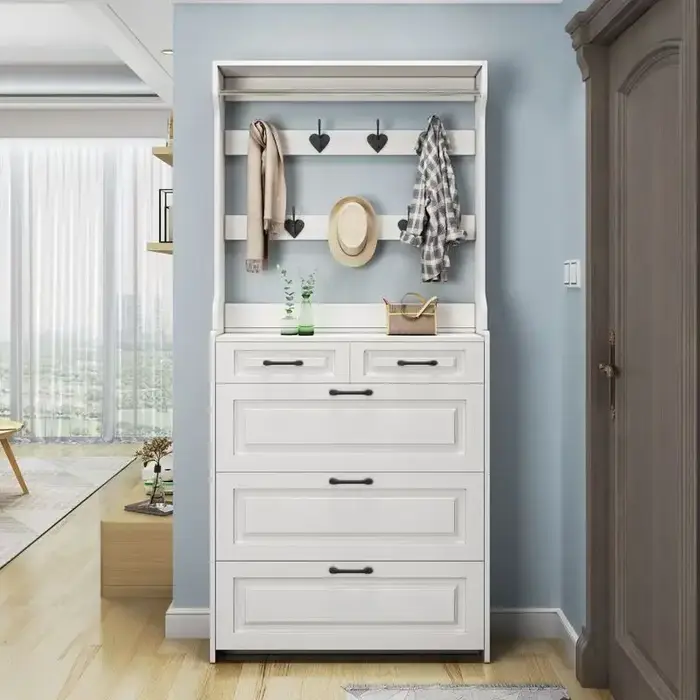 Armoire à chaussures au Design moderne, étagère à chaussures en bois blanc avec tiroir de rangement 