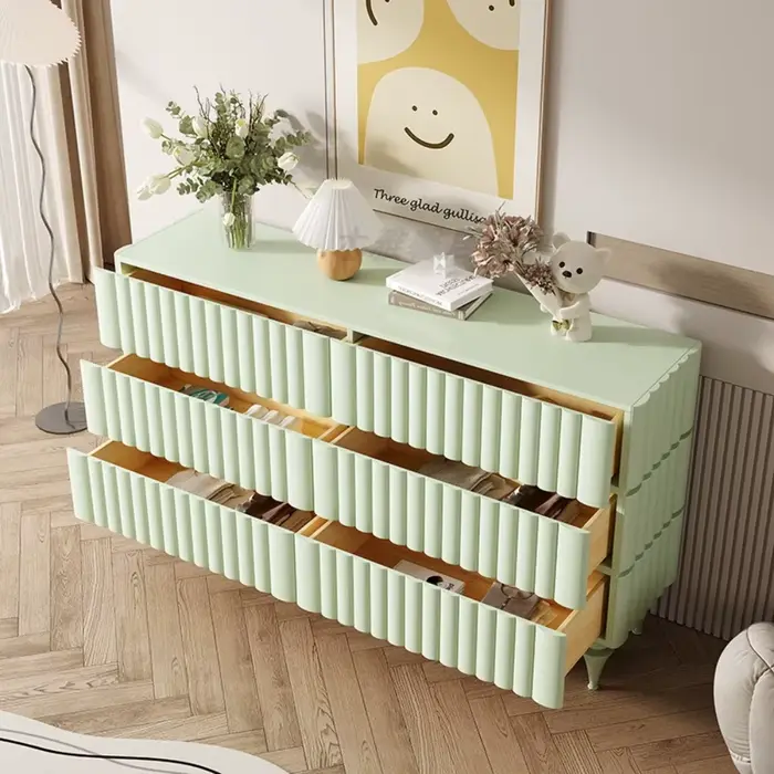 Vitrine sur pied vert crème pour filles