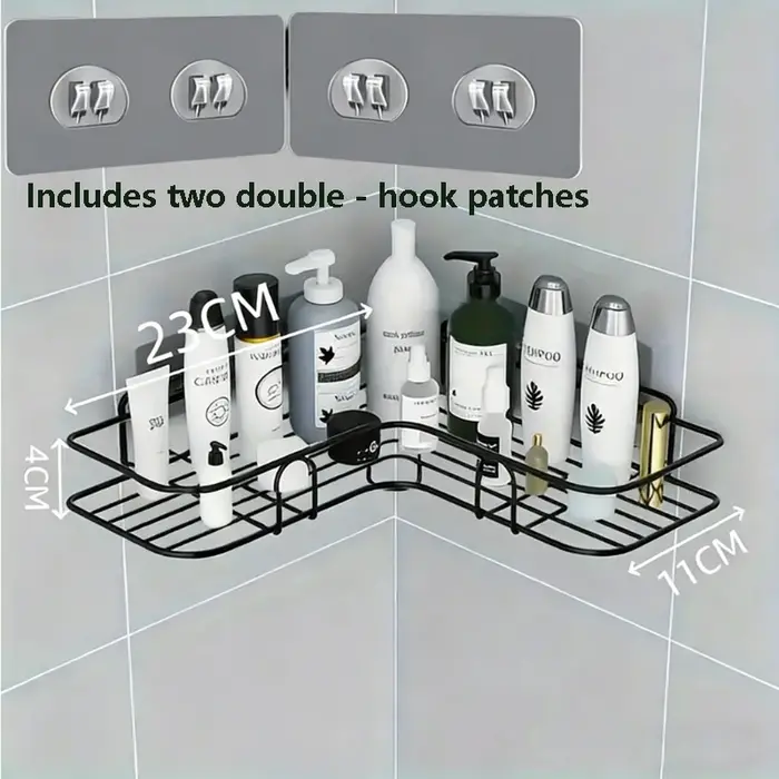 Étagère de salle de bain murale, rangement d'angle, panier de douche en fer, porte-shampoing, organi