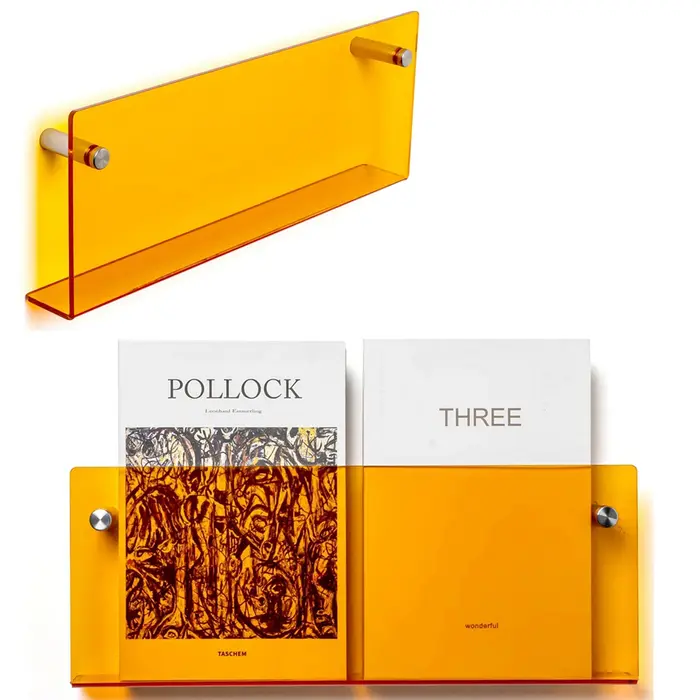 Présentoir mural en acrylique transparent pour magazines, organisateur multifonctionnel pour journau
