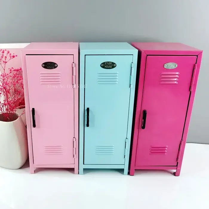Boîte de rangement en fer pour dortoir, cosmétiques, argent, clés, cartes bancaires et autres petits objets de bureau, mini-armoire de rangement