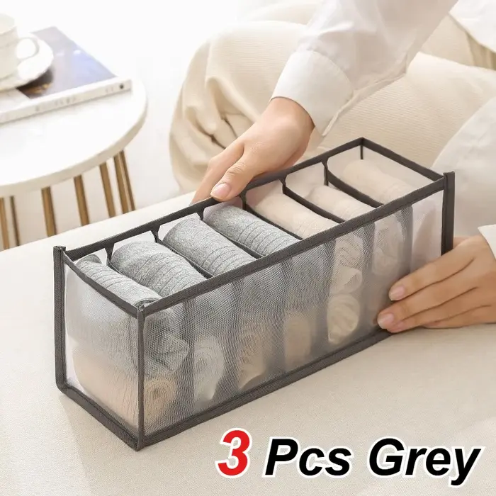 Ensemble de 3 pièces avec 7 compartiments pour ranger les sous-vêtements, gain de place. Organiseurs