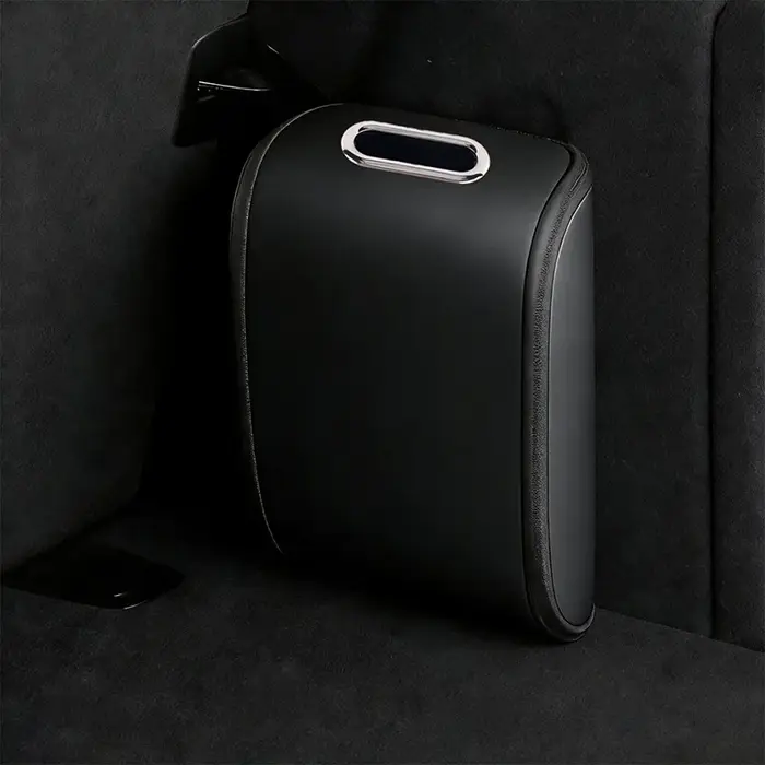 Organisateur de chaussures en cuir pour voiture, boîte de rangement pour chaussures avec couvercle e