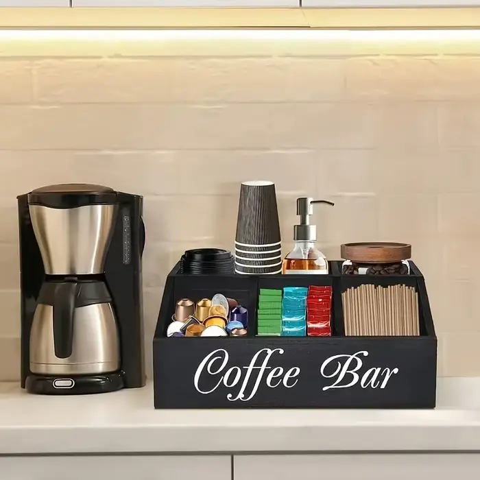 Boîte de rangement de café en bois