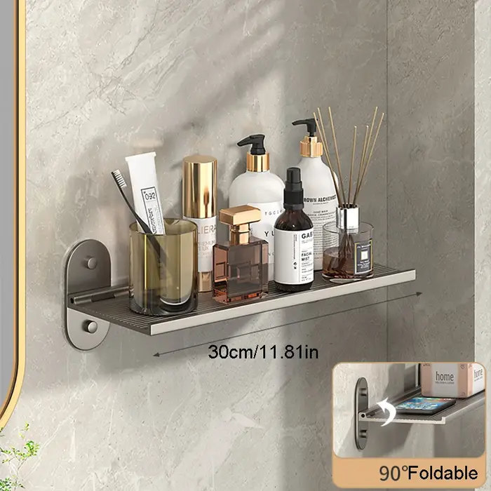 Étagère de salle de bain pliante, organisateur de toilettes, étagère murale de rangement, étagères f