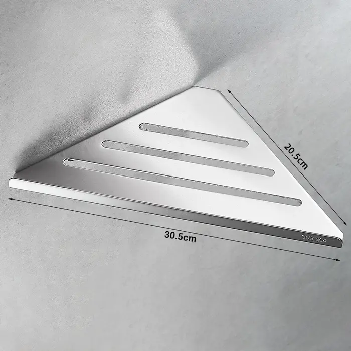 Étagère d'angle de salle de bain en acier inoxydable 304, organisateur creux robuste pour shampoing,