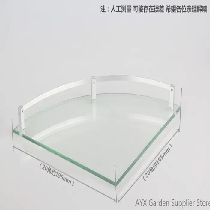 HOGlass-Support d'étagère triangulaire pour bain-douche, couche unique, style moderne, étagères en v