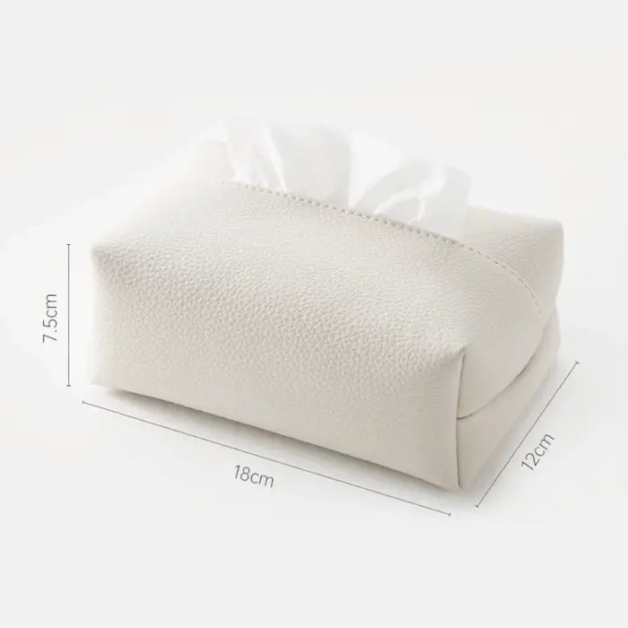 Boîte à mouchoirs en cuir artificiel, décoration de bureau, boîte de rangement pour mouchoirs de cou