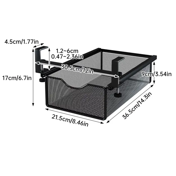 Tiroir sous le bureau avec tige, boîte de rangement Invisible sous le bureau, outil de Transformatio