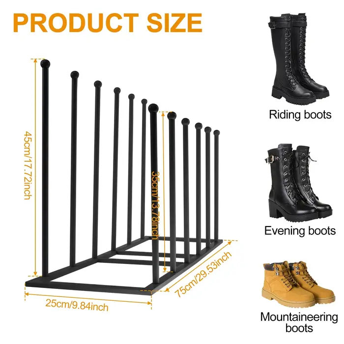 Support multifonctionnel pour botte en métal T1, rangement pour botte parfaite pour la maison