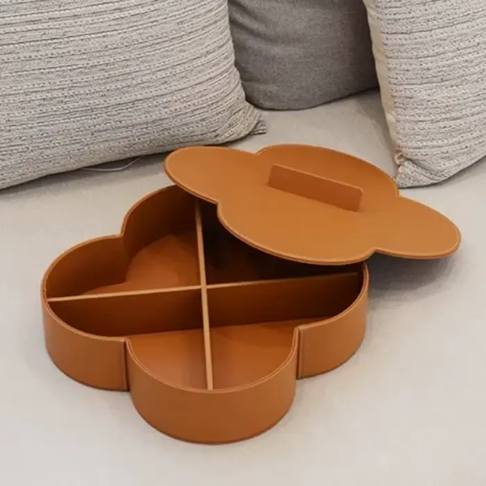 Boîte de rangement en cuir