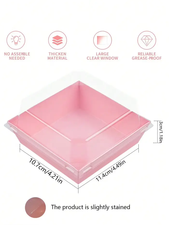 20 boîtes à desserts avec couvercles transparents
