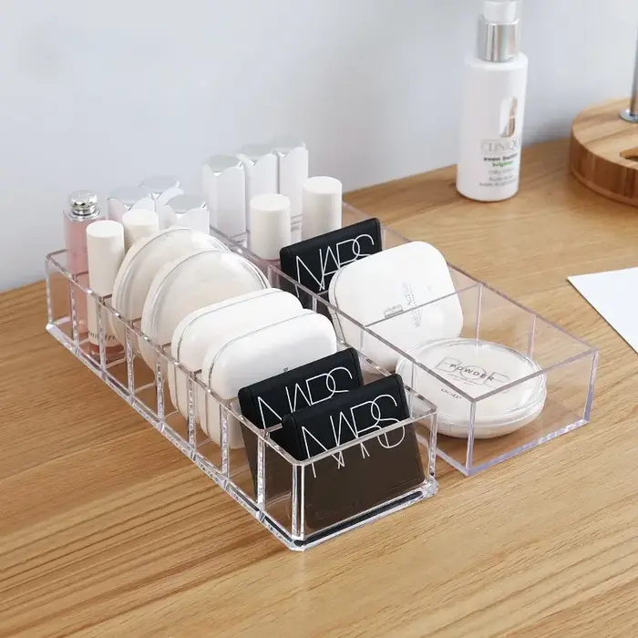 Boîte de rangement en acrylique transparent pour maquillage et cosmétiques