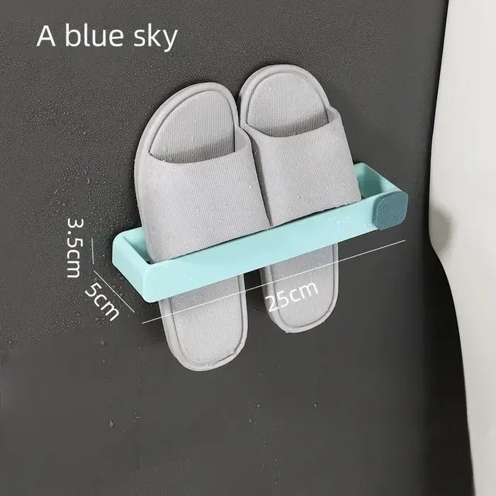 Étagère murale sans perçage pour pantoufles de salle de bain, support à chaussures monobloc, étagère