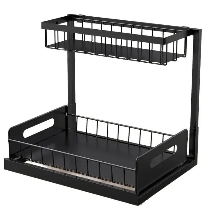 Organisateur de rangement sous l'évier, étagère coulissante à 2 niveaux pour armoire, étagères de ra