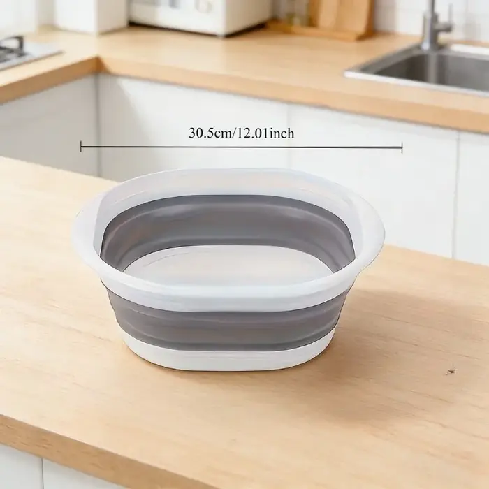 1 seau à eau pliable - Utilisé pour ranger le linge et les serviettes de bain. Conception portable a