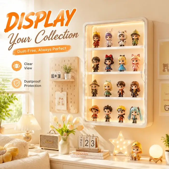 Armoire de rangement murale blanche anti-poussière à 4 niveaux