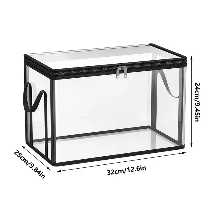 Boîtes de rangement pour livres, organisateur de livres transparent et étanche avec poignées et couv