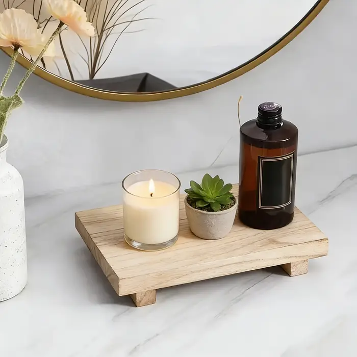 Plateau décoratif en bois vintage