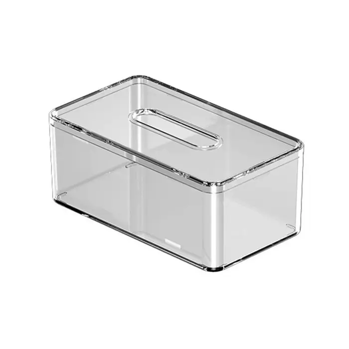 Boîte à mouchoirs carrée transparente, distributeur de mouchoirs moderne et simple, organisateur de 