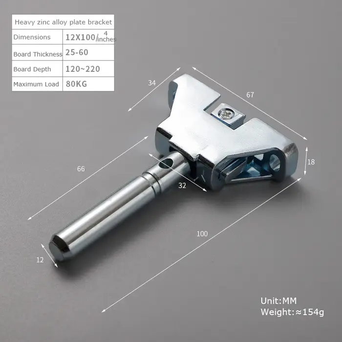 Support d'étagère flottante invisible robuste et réglable en alliage de zinc de 16 mm pour étagères 