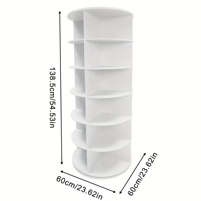 Étagère à chaussures verticale à 7 niveaux - 360 °   Tour rotative |   Rangement pliable peu encombr