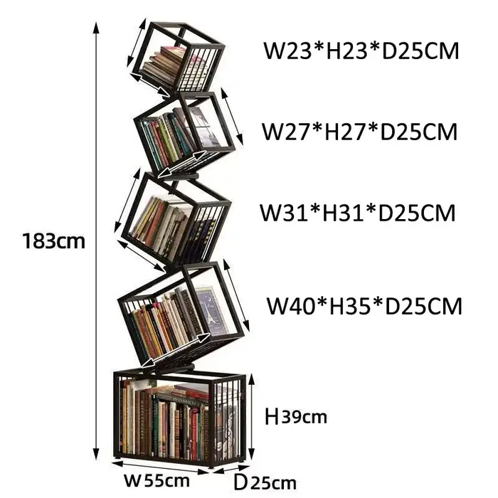Étagère d'art en fer pour décoration de salon moderne, bibliothèque d'étude de bureau, support de ra