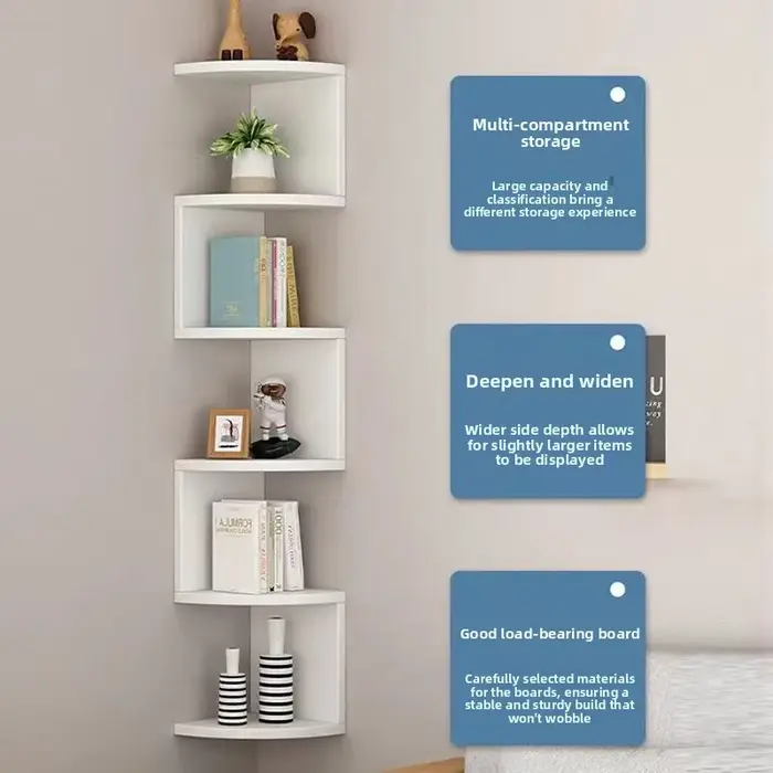 Étagère murale élégante au design moderne, gain de place pour livres et décoration dans la chambre ou le bureau