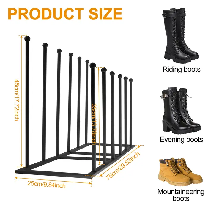 Support de rangement pour bottes sur pied, organisateur en métal, support de rangement pour bottes h
