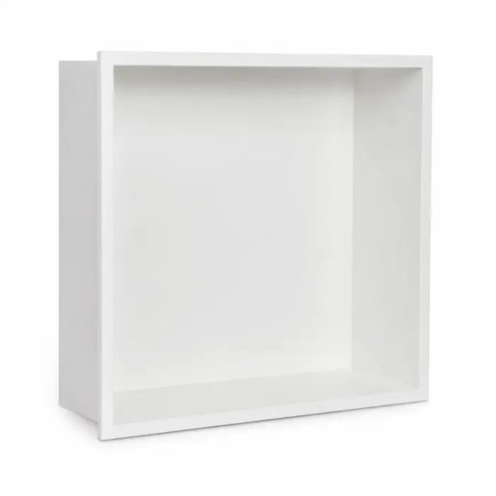 Niche de douche en acier inoxydable blanc mat 12 x 12 x 4 pouces, étagère murale encastrée pour rang