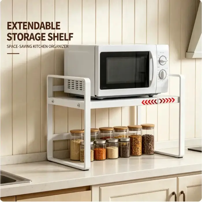 Étagère de rangement multi-niveaux extensible pour armoire de cuisine
