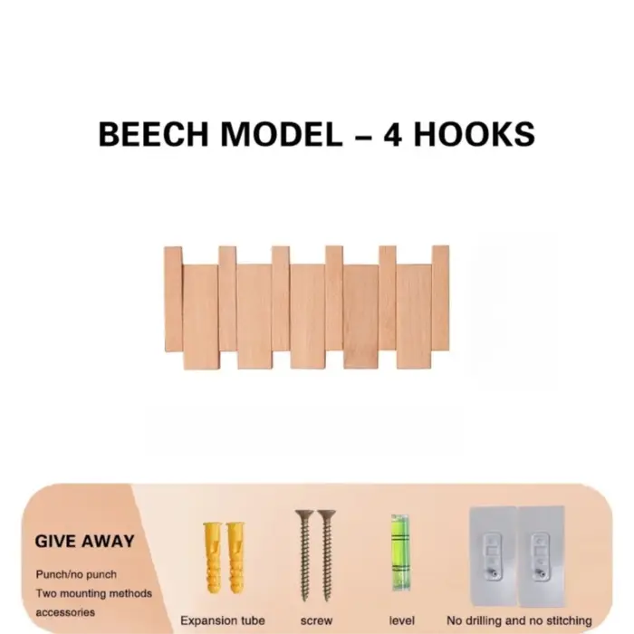 Porte-manteau mural créatif en bois avec 8 crochets en forme de touches de piano, organisateur de ch