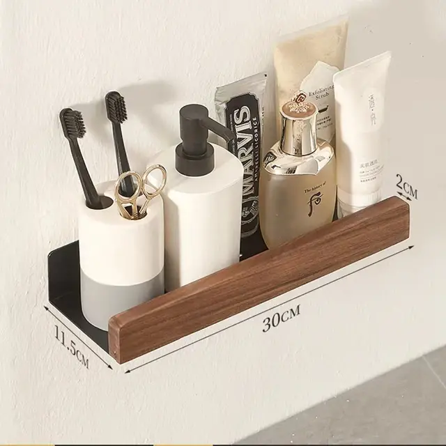 Étagère de salle de bain 30/50CM, étagères flottantes en aluminium pour montage mural, organisateur 