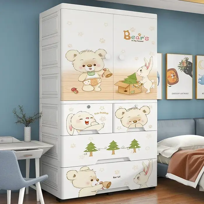 Armoire pour bébé, armoire de rangement pour enfants, armoire de rangement pour vêtements extra-large, élargie et épaissie, armoire en plastique pour la maison, 70 cm de large