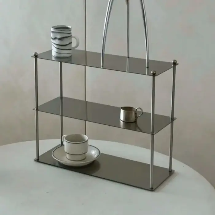Étagère moderne en acier inoxydable 2/3 niveaux