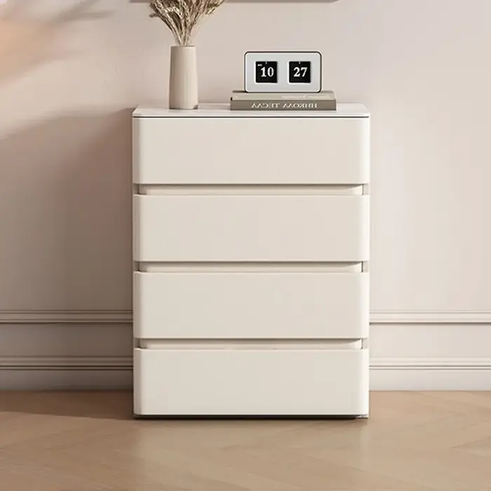 Vitrine anti-poussière à 6 tiroirs, armoire de chambre à coucher d'arcade polyvalente, salon Tv blan
