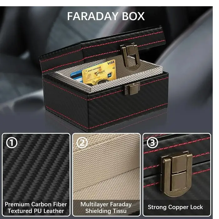 Boîte Faraday antivol avec sac pour porte-clés