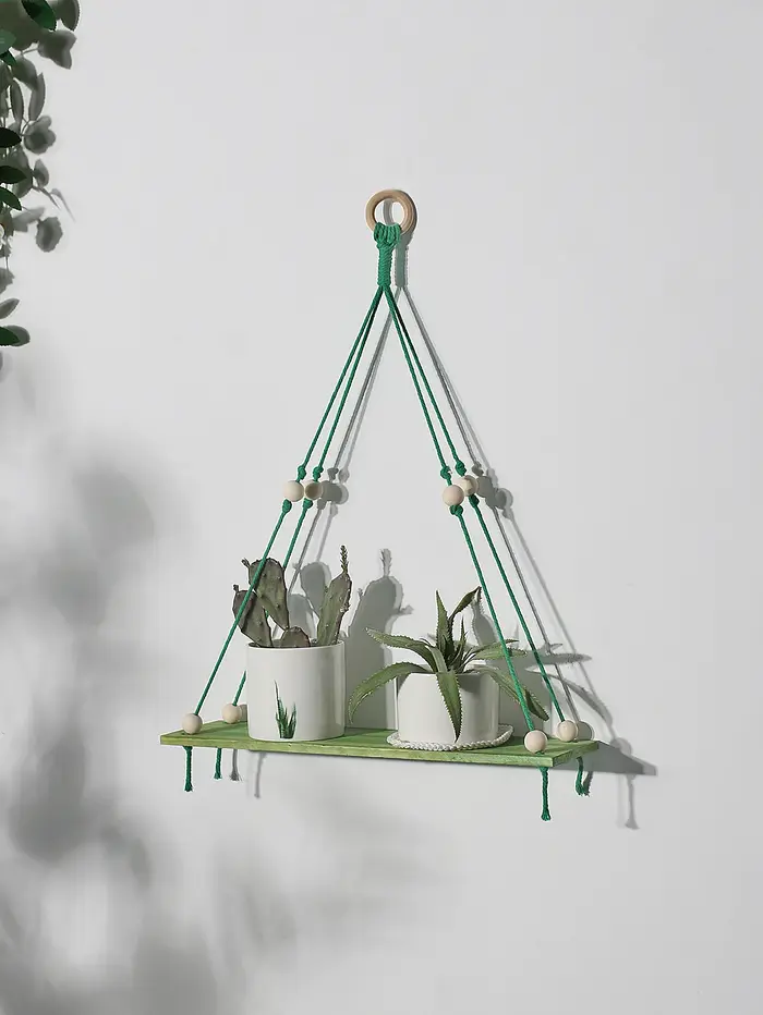 Étagère en bois rose/vert, 1 pièce, présentoir suspendu, décoration murale, étagère flottante, décor